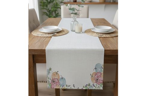 RENKLİ BALKABAĞI PAMUKLU MASA RUNNER, 0057 50X150