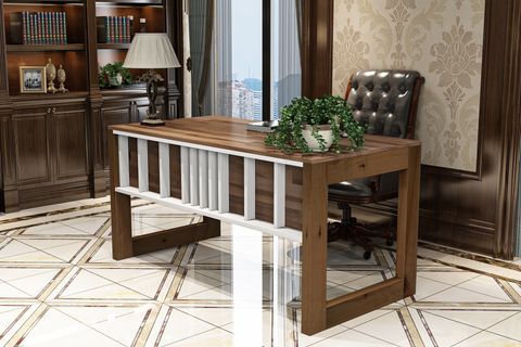 GİVAYO WOOD'S PRİME OFİS MASASI, CEVİZ BEYAZ