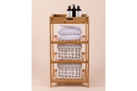 THE MİA BAMBU 4 KATLI TEPSİLİ DÜZENLEYİCİ DOLAP RAF 75X40X30 CM