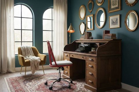 LAURA AHŞAP OFİS ÇALIŞMA SANDALYESİ, KIRMIZI