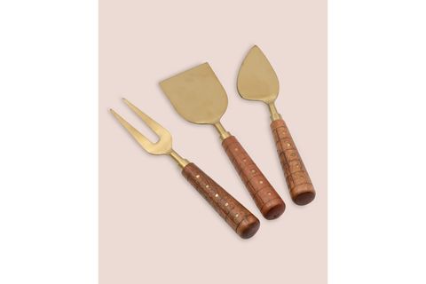 THE MİA WOOD PEYNİR SERVİS TAKIMI 3 PARÇA