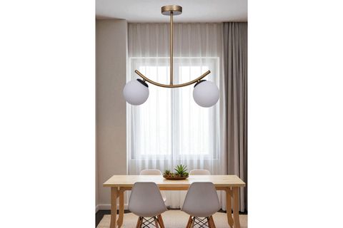 VELVET İKİLİ ESKİTME BEYAZ CAMLI PLAFONYER AVİZE
