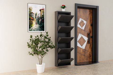 LİNEA METAL AYAKKABILIK, ANTRASİT, 5 KAPAKLI