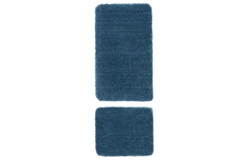 SEGURA PELUŞ KAYDIRMAZ TABAN İKİLİ BANYO PASPASI, TURKUAZ, 60X100-50X60