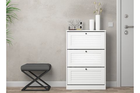 DELLA PREMİUM PANJUR KAPAKLI AYAKKABILIK WOOD BEYAZ