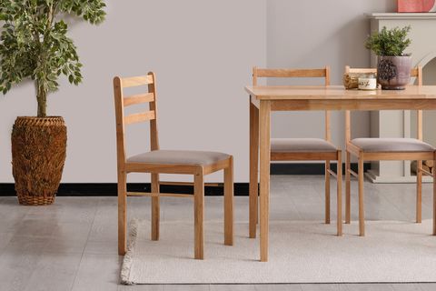 LJUNBERG AHŞAP MUTFAK MASA TAKIMI, 4 SANDALYELİ, 70X110