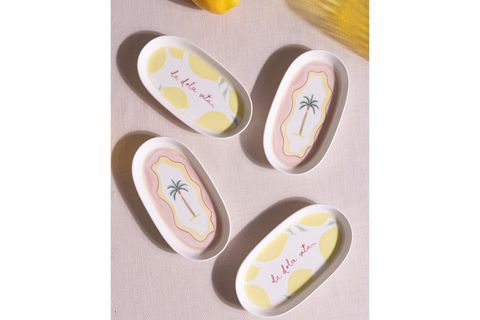 THE MİA ITALİAN SUMMER OVAL SERVİS TABAĞI 4LÜ 17 CM