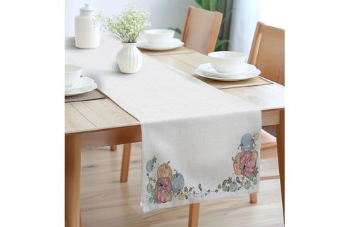 RENKLİ BALKABAĞI PAMUKLU MASA RUNNER, 0057 50X150 CM
