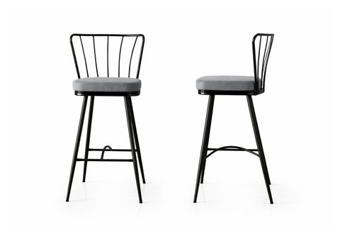 AY BAR SANDALYESİ, SİYAH GRİ