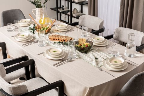 KİTCHEN ESSENTİALS STONEWARE MAT YEMEK TAKIMI, EKRU, 24 PARÇA