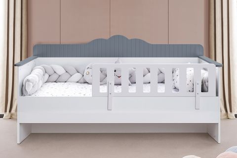 FLOWER MONTESSORİ KARYOLA, GRİ, 90X190