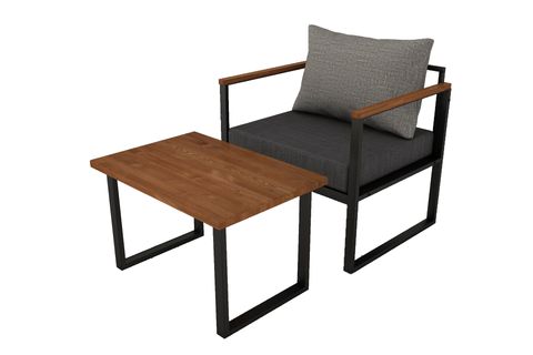 WOODESK NATURE TEKLİ BAHÇE TAKIMI, GRİ, CPT5502-70