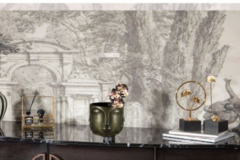 LİVAVA ÇOK YÜZLÜ VAZO POLYESTER, BRONZ, 11X10