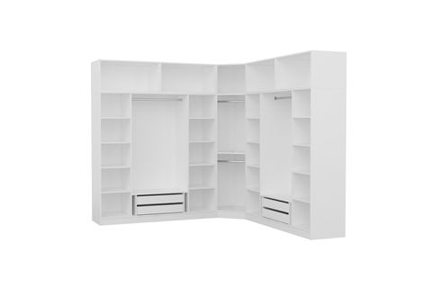 KALE MENTEŞELİ DOLAP, 6+ KAPAKLI, BEYAZ, 235 CM