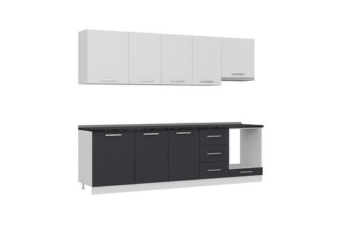 MİNAR DENİZ 270 CM MUTFAK DOLABI BEYAZ ANTRASİT 270-A5