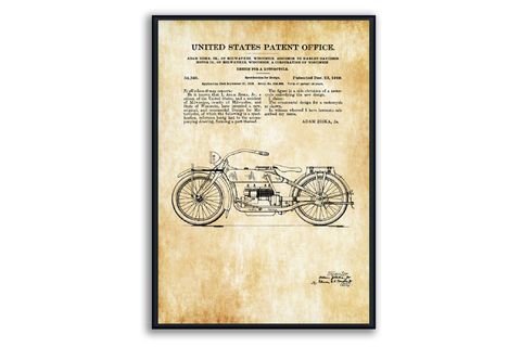 AHŞAP ÇERÇEVELİ VİNTAGE TABLO SETİ, MOTOR, 50X70