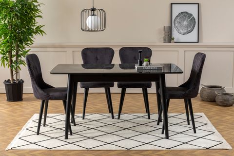 İRİNO MUTFAK MASASI TAKIMI, PARLAK HİGHGLASS, 120X80