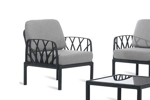 GARDA MODÜLER SOFA ÜÇLÜ SET BAHÇE OTURMA GRUBU, ANTRASİT