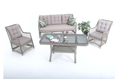 FLEXY HOME GARDEN ECEM ÜÇLÜ TAKIM, GRİ