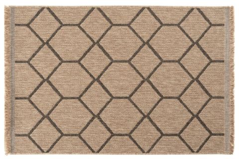HALIMAX İNDİA JÜT HALI 669, SİYAH ÇİZGİLİ, 100X300