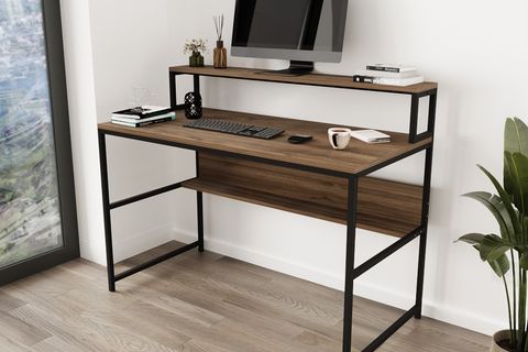 TRENDY MONİTÖR RAFLI ÇALIŞMA MASASI, KAHVERENGİ