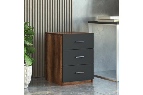 ROBİN HOME BOSTON KİTAPLIK RAFLI L OFİS TAKIMI, BAROK ANTRASİT