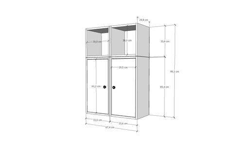 BK ÇOK AMAÇLI DOLAP, 2 KAPAKLI, ÇAD