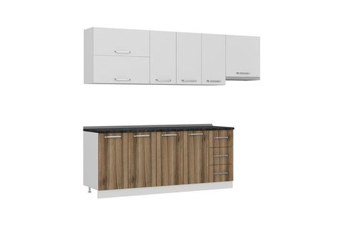 MİNAR DEFNE 260 CM MUTFAK DOLABI BEYAZ DORE 260-D4
