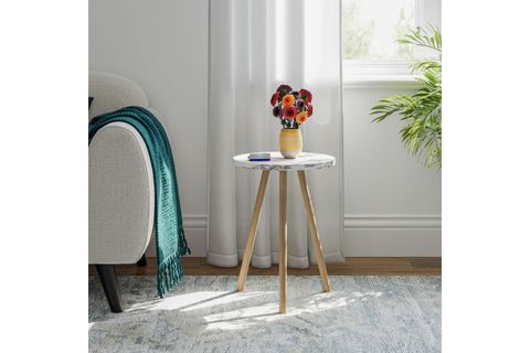 YURİ YUVARLAK YAN SEHPA, BEJ