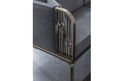 SULTAN MUTFAK MASA TAKIMI, 1 MASA 1 KÖŞE TAKIM 2 SANDALYE , GRİ