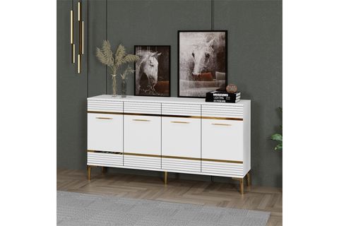 MAYA ÇOK AMAÇLI DOLAP, KONSOL, 150 CM, BEYAZ ALTIN