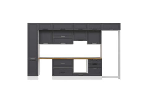 ALVİNKA 395X240 CM KLASİK MEBRAN MUTFAK DOLABI, MBB E90B45S60 1 MEBRAN ANTRASİT SUNTALAM