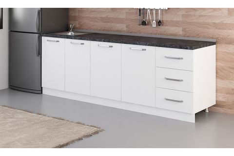 MİNAR 240 CM MUTFAK DOLABI BEYAZ 240-B1-ALT MODÜL