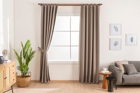 HARUNA KETEN GÖRÜNÜMLÜ BLACKOUT PERDE, TAŞ, 180X260