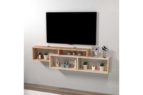 ARNETTİ ATLANTİS RAFLI TV SEHPASI ATLANTİK ÇAM BEJ