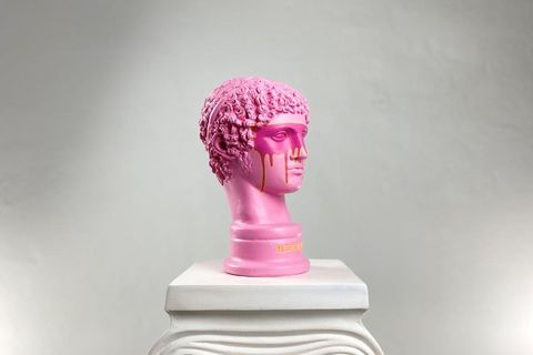 HERMES PINK SAVIOUR POP ART DEKORATİF ROMA YUNAN HEYKELLERİ