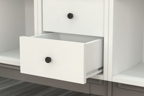 KİTAPLIKLI ÇEKMECELİ DUVAR RAFI, BEYAZ, 100 CM, DVR-1018-Ç