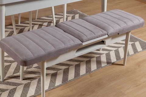 Sembol Açılır Sırtlı Bench Beyaz Soho Gri