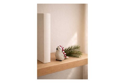 ÇOK RENKLİ NOEL ŞAPKALI KUŞ DEKORATİF OBJ