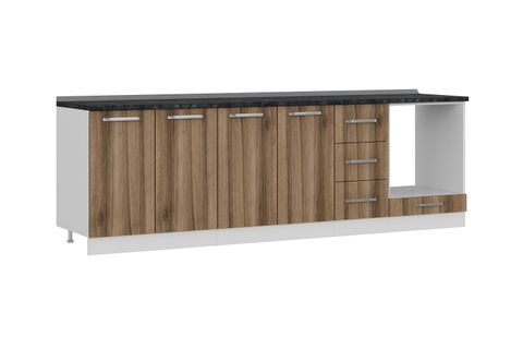 MİNAR 260 CM MUTFAK DOLABI BEYAZ DORE 260-D3-ALT MODÜL