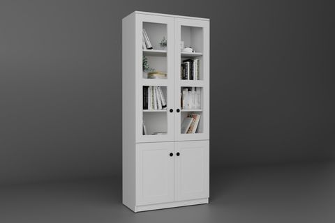 LİSA VİTRİN ÇOK AMAÇLI DOLAP, 4 KAPAKLI, BEYAZ