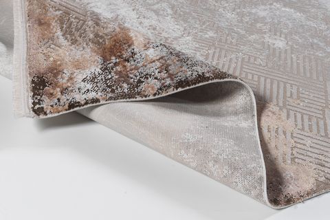 ATLAS HALI FRAPE FP07C KAHVE KREM TURUNCU MODERN SALON HALISI 120X180