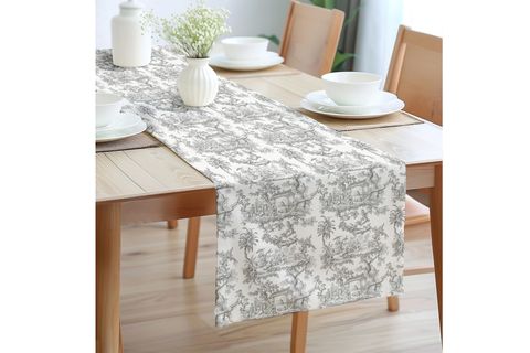 GRİ ZARAFET PAMUKLU MASA RUNNER, 0081 50X150
