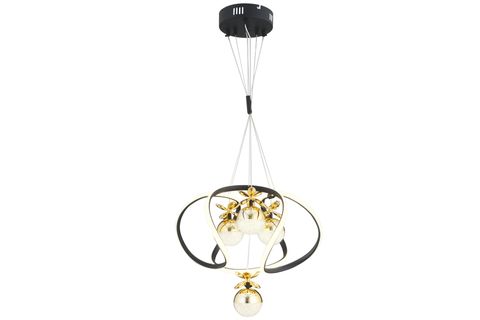 BALCA DÖRTLÜ 3 RENKLİ LED AVİZE, SİYAH GOLD