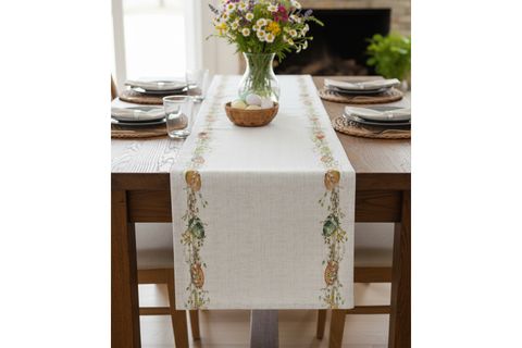 RENKLİ YUMURTA PAMUKLU MASA RUNNER, 0069 50X150