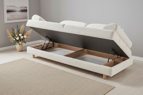 ATHENS YATAKLI SANDIKLI ÜÇLÜ KOLTUK, BEYAZ