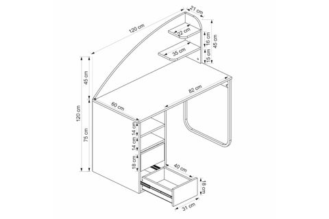 MİREL ÇALIŞMA MASASI, BEYAZ RAHLE
