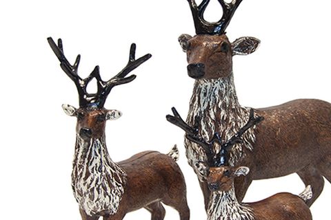 FİDEX HOME DEKORATİF ÜÇLÜ GEYİK BİBLO, BÜYÜK