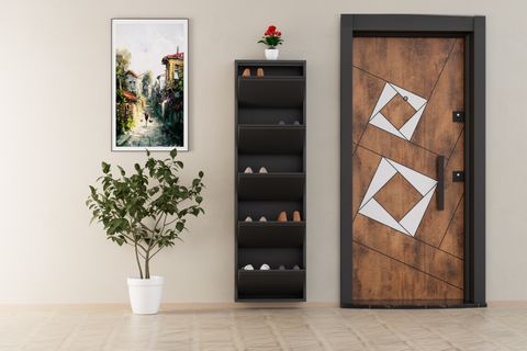 LİNEA METAL AYAKKABILIK, ANTRASİT, 5 KAPAKLI