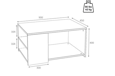 ASTOR SEHPA, GRİ BEYAZ, 90 CM